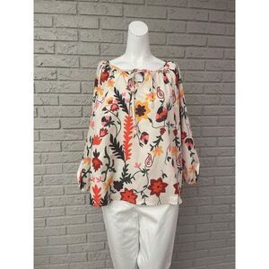 OC Order Plus Women Floral Raglan Puff Sleeve Blouse Size L